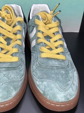 Green Split-Leather Coolway GOAL Cactus Sneakers with Yellow Laces. US 11/EU 45